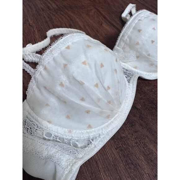 Mimi Holliday Womens White Hearts Bra 36 A - Picture 4 of 5